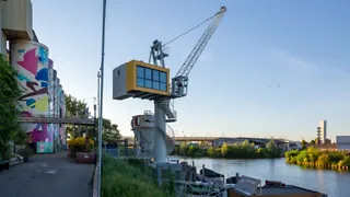 Tukken in een havenkraan in hartje 's-Hertogenbosch