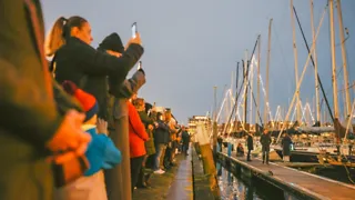 Lichtjes in de Haven in Scheveningen
